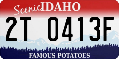 ID license plate 2T0413F