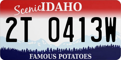 ID license plate 2T0413W