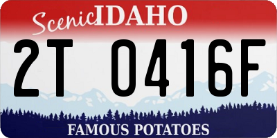 ID license plate 2T0416F