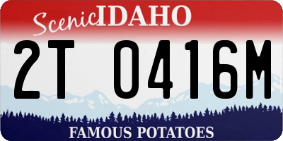 ID license plate 2T0416M