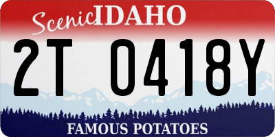 ID license plate 2T0418Y