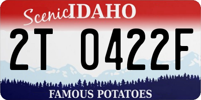 ID license plate 2T0422F