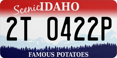 ID license plate 2T0422P