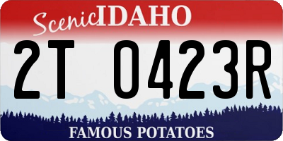 ID license plate 2T0423R