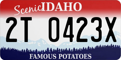 ID license plate 2T0423X