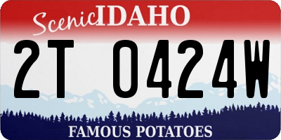 ID license plate 2T0424W