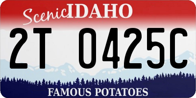 ID license plate 2T0425C