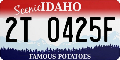 ID license plate 2T0425F
