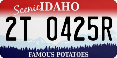 ID license plate 2T0425R