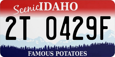 ID license plate 2T0429F