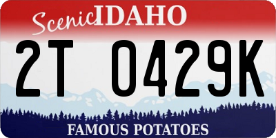 ID license plate 2T0429K