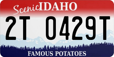 ID license plate 2T0429T