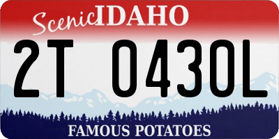 ID license plate 2T0430L