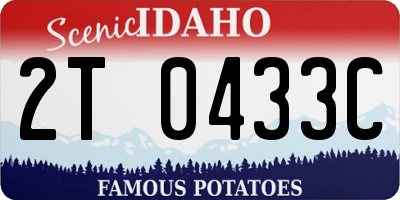 ID license plate 2T0433C