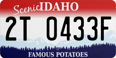 ID license plate 2T0433F