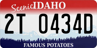 ID license plate 2T0434D