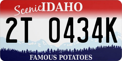 ID license plate 2T0434K