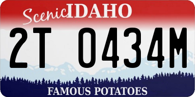 ID license plate 2T0434M