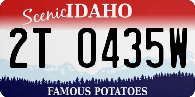 ID license plate 2T0435W