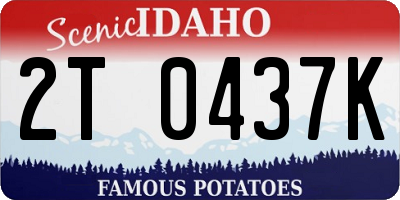 ID license plate 2T0437K