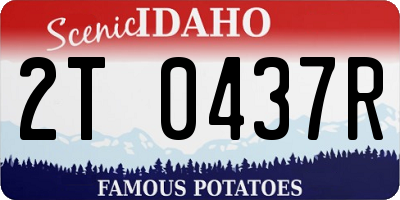ID license plate 2T0437R