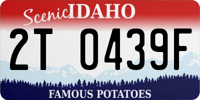 ID license plate 2T0439F