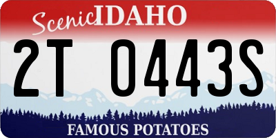 ID license plate 2T0443S
