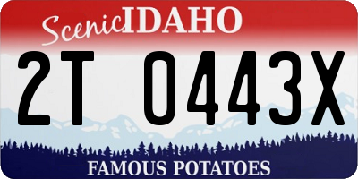 ID license plate 2T0443X