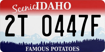 ID license plate 2T0447F