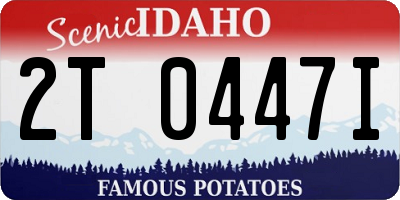 ID license plate 2T0447I
