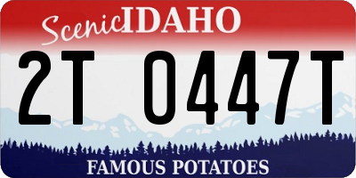 ID license plate 2T0447T
