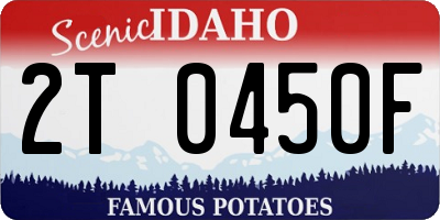 ID license plate 2T0450F