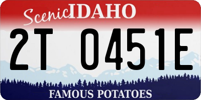 ID license plate 2T0451E