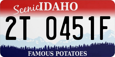 ID license plate 2T0451F