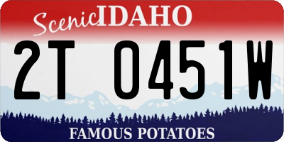 ID license plate 2T0451W