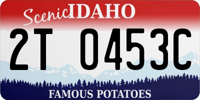 ID license plate 2T0453C