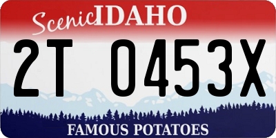 ID license plate 2T0453X