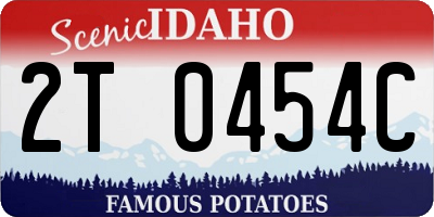 ID license plate 2T0454C