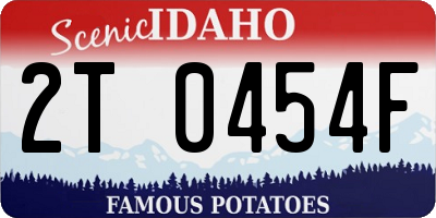 ID license plate 2T0454F
