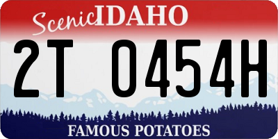 ID license plate 2T0454H