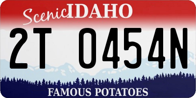 ID license plate 2T0454N