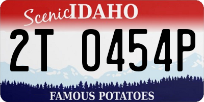 ID license plate 2T0454P