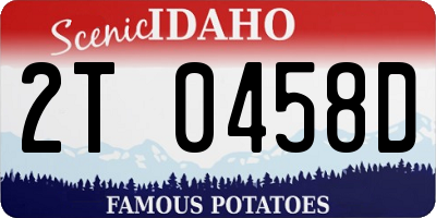 ID license plate 2T0458D