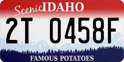 ID license plate 2T0458F