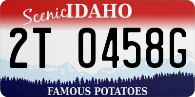 ID license plate 2T0458G