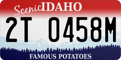 ID license plate 2T0458M