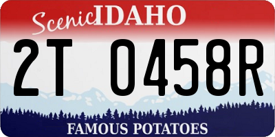 ID license plate 2T0458R