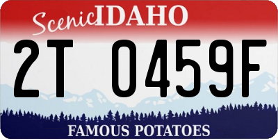 ID license plate 2T0459F