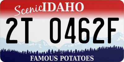 ID license plate 2T0462F