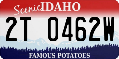 ID license plate 2T0462W